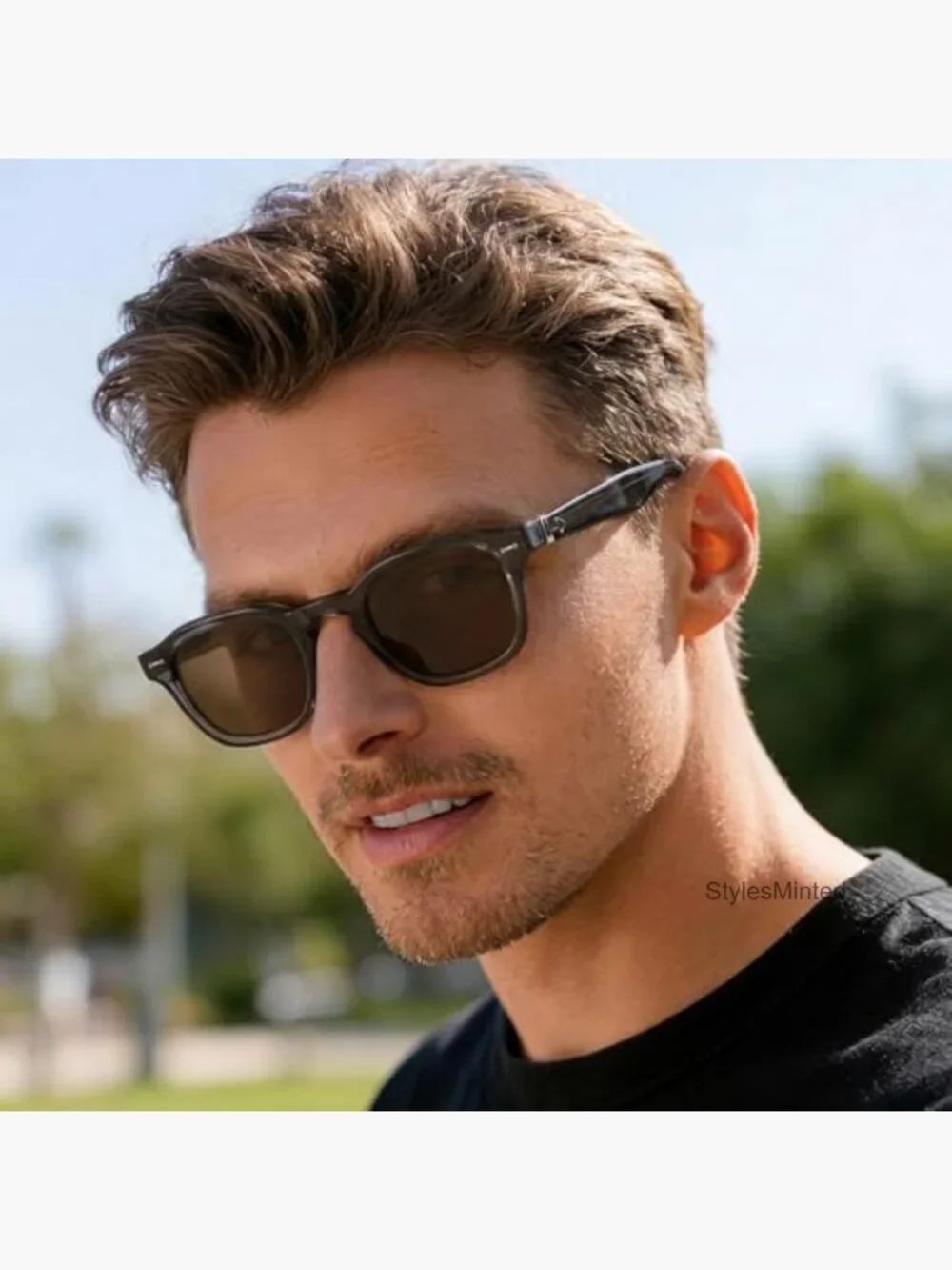 Square Retro Sunglasses UV400 Protection Tortoiseshell Frame